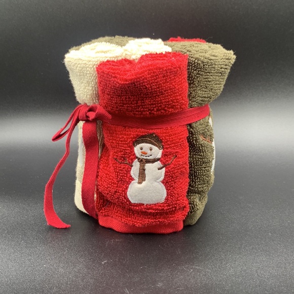 Bundle of Vintage Snowman Wash Clothes NWOT - Picture 3 of 6